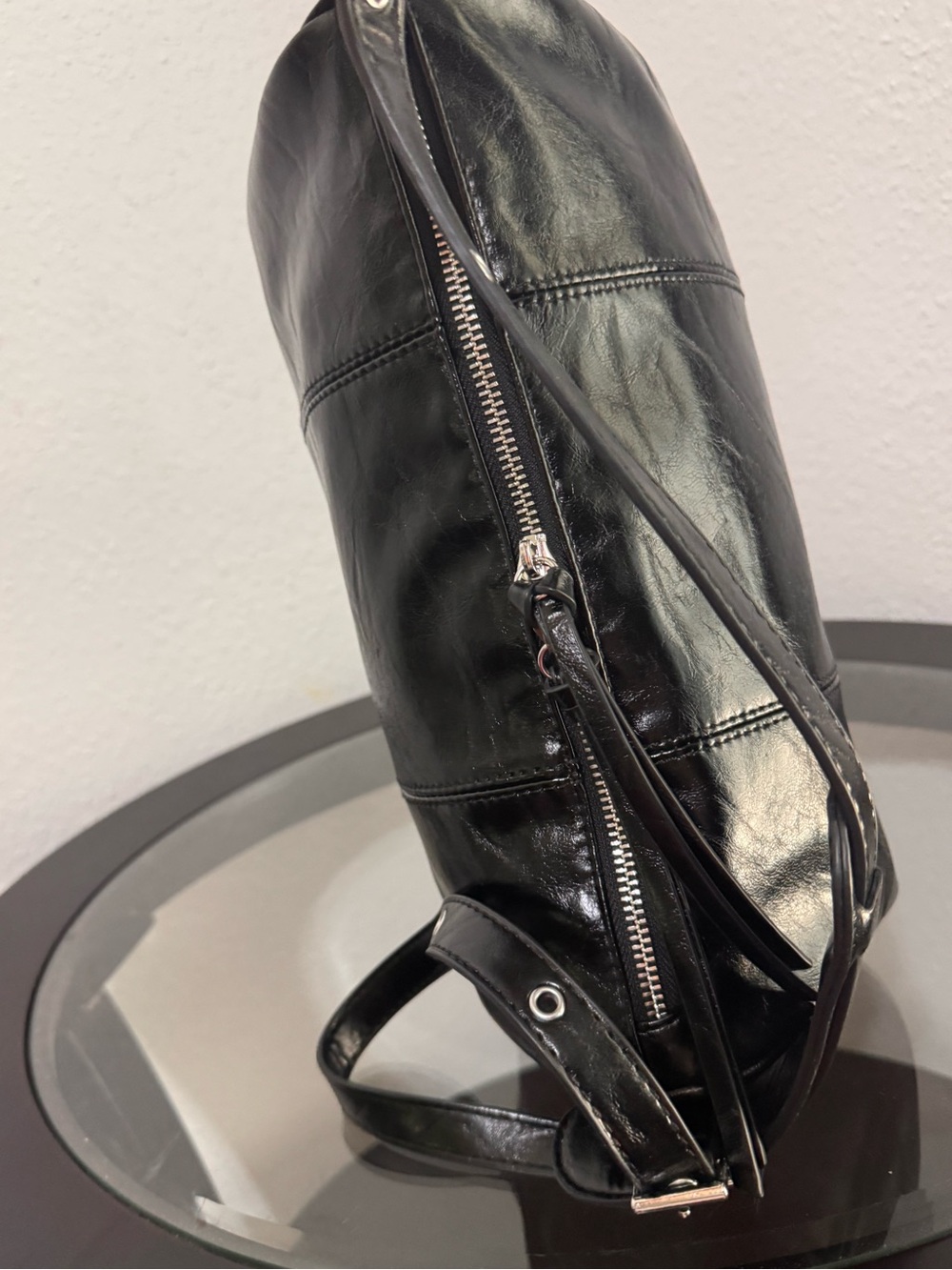 Antik Kraft Black Shoulder Bag with Silver Hardware - Picture 10 of 16
